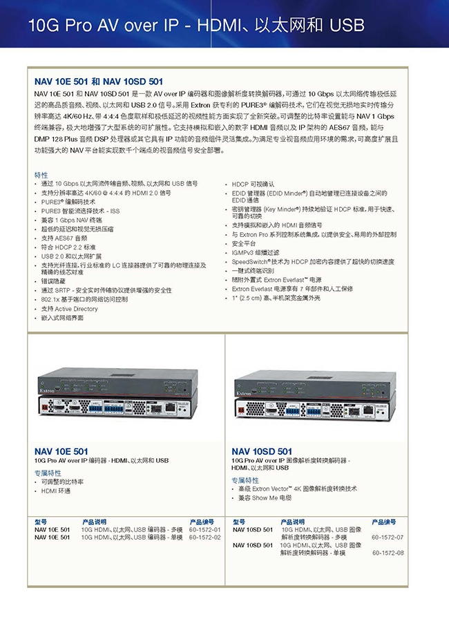 Extron NAV系列Pro AV over IP解決方案