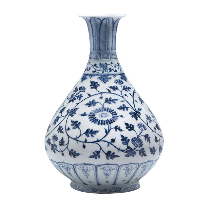 青花(huā)缠枝花(huā)卉玉壶春瓶